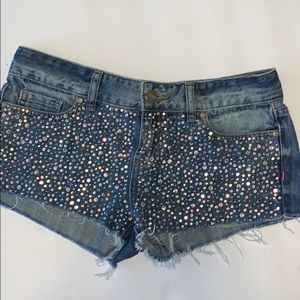 Pink Victoria Secret Size 0 Jean shorts BLING
